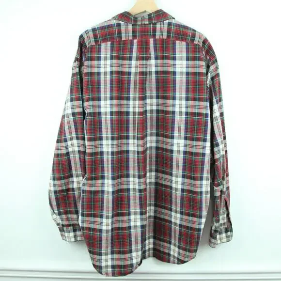 Ralph Lauren XL Blaire Shirt Vintage Plaid Oversized Preppy Heritage 90s Logo - Picture 7 of 8